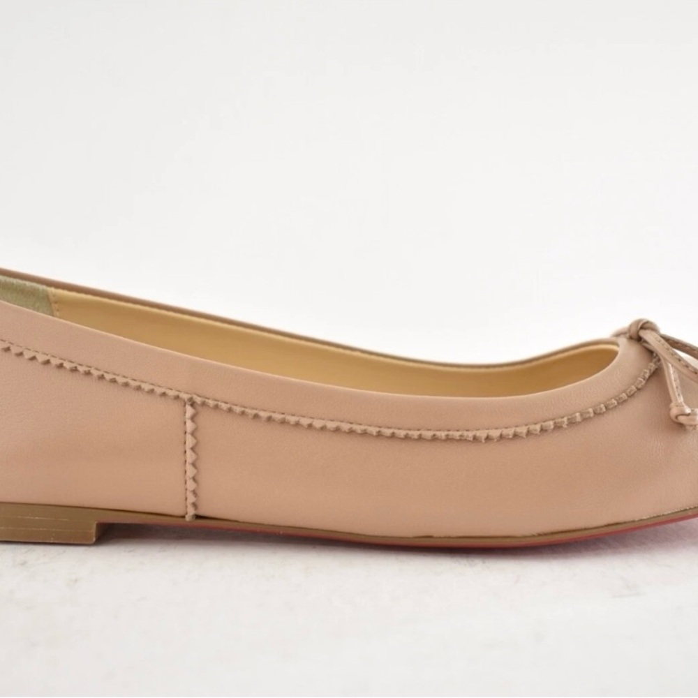 Christian Louboutin Mamadrague Flat Nude Blush Beige Nappa Ballet Ballerina 36 - Picture 2 of 14
